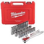 MILWAUKEE 1/2 RATCHET AND SOCKET SET METRIC - 28 PC